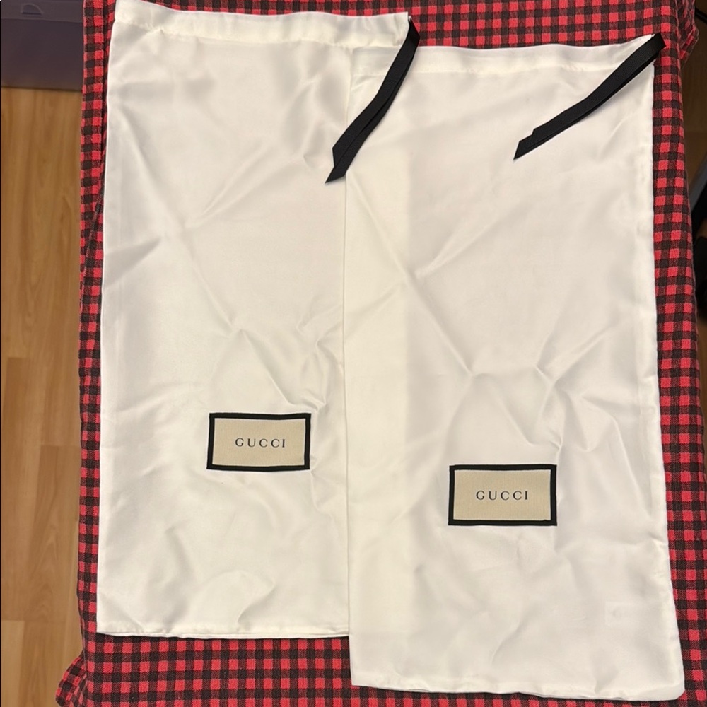 Gucci Set of (2) White Shoe Dust Bags
